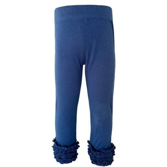 Toddler Girls' Blue Ruffle Hem Leggings - Soft & Stretchy for Playtime & Comfort - Picture 1 of 5